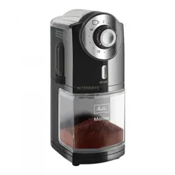 Melitta Molino Kaffeemühle mit Scheibenmahlwerk, Elektrisch - Schwarz