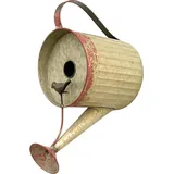 DanDiBo Ambiente Vogelhaus zum Aufhängen Metall Deko Gießkanne wetterfest 501138 Nistkasten 40 cm Futterstation für Vögel Shabby Metallkanne Kanne Balkon