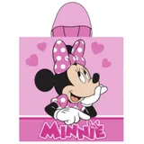 Disney Minnie Mouse Badeponcho Kinder Badeponcho aus Microfaser mit Kapuze Hoody Towel 100x50 cm rosa