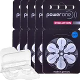30x Für Power One Evolution Gr. 675 Hörgerätebatterien 1,45V (5X 6er Blister) + Aufbewahrungsbox für 2 Hörgerätebatterien