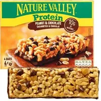 Nature-Valley Proteinriegel Protein, 4 Riegel, Erdnuss & Schokolade, je 40g, pro Riegel 10g Protein