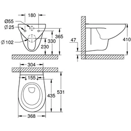 Grohe Bau Keramik Wand-Tiefspül-WC (39427000)