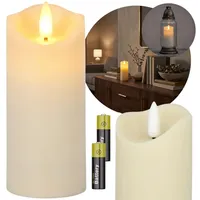 Sarcia.eu LED-Kerze Beigefarbene LED-Kerze mit Flammeneffekt für Grablichter, 12,5 cm beige