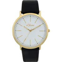 S.Oliver Herrenuhr Lederband schwarz 2039518