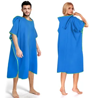 DIELOVEHUA Handtuch-Poncho für Erwachsene, Mikrofaser Badeponcho, Kapuzen Badeponcho, Umziehhilfe Damen & Herren, für Camping, Surfen, Strand, Wassersport