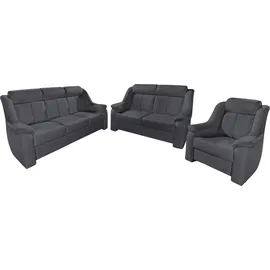 sit&more Polstergarnitur 3-2-1 Mikrofaser 3-Sitzer + 2-Sitzer + Sessel Grau