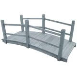 vidaXL Gartenbrücke Grau 140x60x56 cm Massivholz Tanne