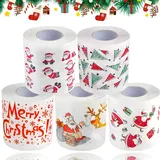 Weihnachts Toilettenpapier,5 Rollen Lustige Weihnachten Toilettenpapier,Weihnachtsmann Klopapier,Weihnachten Toilettenpapierrollen,Lustige Neuheit toilettenpapier