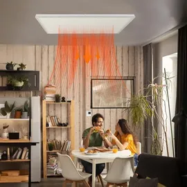 Wiltec Infrarot Deckenheizung 660W 108x63x3,5cm Infrarotheizung LED Heizung mit Thermostat