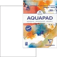 Quo Vadis Clairefontaine Aquarellblock Aquapad A4 geleimt, 50 Blatt weiß 300g, mittlere Körnung
