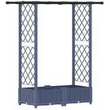 vidaXL Hochbeet mit Rankgitter und Dach 122,5 x 40 x 123 cm Grau