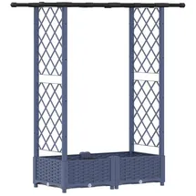 vidaXL Hochbeet mit Rankgitter und Dach 122,5 x 40 x 123 cm Grau