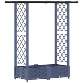 vidaXL Hochbeet mit Rankgitter und Dach 122,5 x 40 x 123 cm Grau