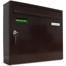 AL Briefkastensysteme Basic 1er Briefkasten RAL 8017 Schokoladenbraun inkl. Zeitungsfach