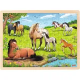 GoKi 57321 Einlegepuzzle 96 Teile Sommer auf der Pferdewiese,