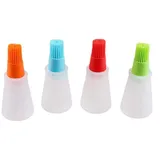 Küchenhelfer Silikon-Gummi-Öl-Zufuhr-Flaschen mit Pinsel Backpinsel Gebäck Ölpinsel Baking Pancake Honig Öl Barbecue zufällige Farbe