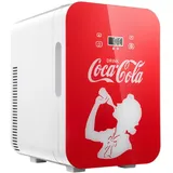 °CUBES Coca-Cola Mini Kühlschrank 9,3L | Kompakter Minikühlschrank mit Glasdruck & LCD-Touch-Display | Kleiner Kühlschrank für Auto & Haushalt | Leise & Effizient | 12V/220V