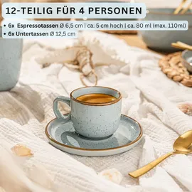 sänger Rio Lagune Espressotassen Set 12-tlg. blau