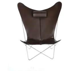 KS Chair Ledersessel Edelstahl Mocca