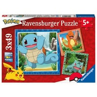 Ravensburger Puzzle Pokémon Glumanda, Bisasam und Schiggy (05586)