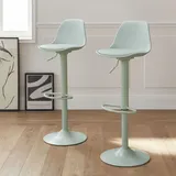 sweeek 2er Set verstellbare Barhocker mit Sitzbezug aus Kunstleder - sweeek