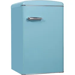Exquisit Retro Vollraumkühlschrank RKS120-V-H-160F taubenblau, 122 l Fassungsvermögen