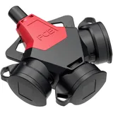 PC ELECTRIC 253711-src 3fach-Kupplung Gummi 250 V Rot IP54