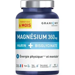Granions Doppeltes Magnesium 360 mg - Eco-Format 6 Monate - 180 Tabletten