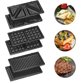 Clatronic STWA3670 Sandwichmaker 3 in 1, Waffeleisen, Panini Grill-Gliddle, austauschbare Tabletts, Antihaftbeschichtung, Antihaft.