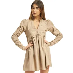 Missguided Popeline-Hängerkleid mit V-Ausschnitt und Knopfleiste vorne, Braun - 42