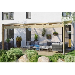Skanholz Terrassendach Novara, BxT: 557×359 cm, Bedachung Doppelstegplatten, BxT: 557×359 cm, versch. Farben beige