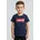 T-Shirt BATWING TEE Mädchen Gr 12/80 blau navy Single Jersey Obermaterial 100 Baumwolle bedruckt Basic schmal hüftlang Rundhals gerader Abschluss Shirts T-Shirt UNISEX
