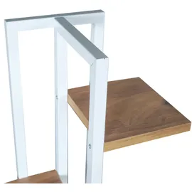 [en.casa] Blumenständer Tohmajärvi 120 x 34 x 21 cm Weiß/Walnuss