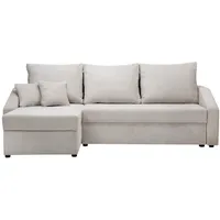 Konstanta Möbelhaus Ecksofa Mix Boxspringsofa mit Bettfunktion 224x144x, Pocket-Spring-Federkern grau