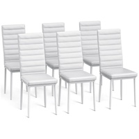 Bealife Esszimmerstuhl 6er-Set, Stuhl Esszimmer,Küchenstuhl mit hoher Rückenlehne (6er-set) weiß