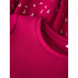 NAME IT Jerseykleid "NMFHAISY SS DRESS PB", Mädchen, Gr. 92, N-Gr, love potion, Jersey, Obermaterial: 95% Baumwolle, 5% Elasthan, bedruckt, unifarben, bequem, Rundhals, Kleider Jerseykleid