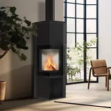 Kratki Kaminofen | TORA/M 8 kW | Nero Assoluto | weißer Brennraum