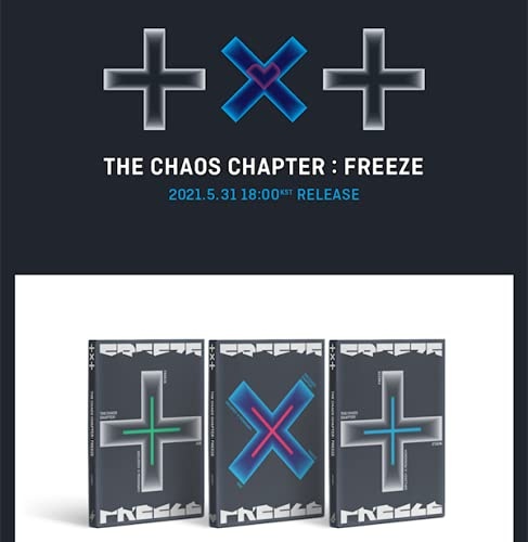 TXT-TOMORROW X TOGETHER - THE CHAOS CHAPTER : FREEZE [WORLD Ver.] Album CD+Folded Poster+GIFT (Photo acrylic key ring & card)