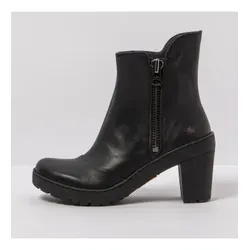 Art für Damen. 117591101003_001 Schwarze Lederstiefeletten -Absatzhöhe: 7,5cm (36), Reißverschluss, Lässig