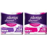 Always Discreet Inkontinenz-Slipeinlagen Long Plus für Damen, starker Schutz, den Sie kaum spüren & Discreet Inkontinenz-Slipeinlagen Normal für Damen, starker Schutz, den Sie kaum spüren