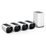 eufy eufyCam S330 (eufyCam 3, überwachungskamera aussen, 4K kabellose überwachungskamera solar 4+1 mit Gesichtserkennung K.I, Farbige Nachtsicht, Erweiterbarer Speicher 16TB, Gebührenfreie Nutzung
