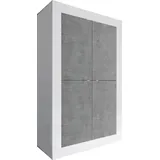 INOSIGN Highboard »Basic Höhe 162 cm, Breite 102 cm, Kommode 4 Türen, Hochkommode«, Metallgriff, moderne Rahmenoptik, viel Stauraum, Farbauswahl, weiß Hochglanz lack/beton-optik) , 66725837-0 B/H/T: 102cm x 162cm x 43cm, (weiß