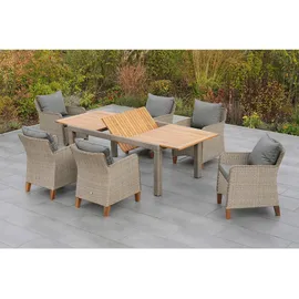 Merxx Gartentisch Ausziehbar 180/240 x 100 cm SteinBeige/Natur