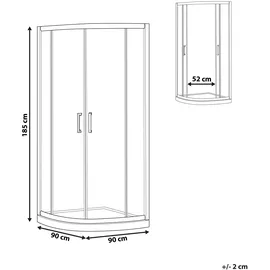 Beliani JUKATAN Duschkabine mit Schiebetür 90 x 185 cm Gold Sicherheitsglas