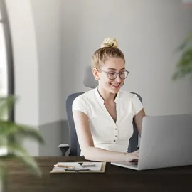 ML-Design Bürostuhl ergonomisch, Grau aus Mesh, mit Verstellbarer Kopfstütze, Armlehnen, Lendenwirbelstütze, Wippfunktion,