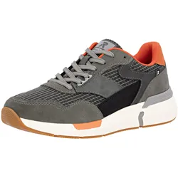 Sneaker RIEKER SPORT, Herren, Gr. 42, grau, Veloursleder, Lederimitat, Textil, sportlich, Schuhe, Schnürschuh, Halbschuh, Freizeitschuh mit Soft-Einlage