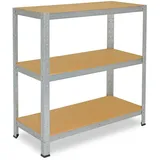 shelfplaza HOME Schwerlastregal in verzinkt mit 3 Böden und 175 kg Traglast pro Boden