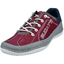 BUGATTI Slip-On Sneaker Freizeitschuh, Slipper mit praktischem Gummizug am Schafteinstieg Gr. 42, rot-grau, , 90300825-42