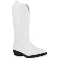 VAN HILL Damen Cowboystiefel in Weiss