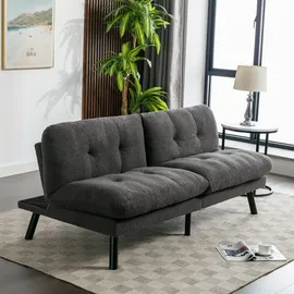 Hti-Living Schlafcouch Polyester mit Schlaffunktion 1-Sitzer Grau